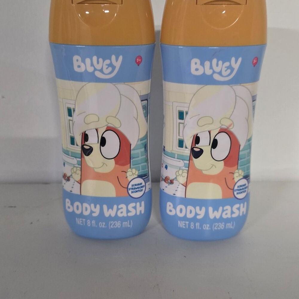 a set of two children's body wash bottles featuring the popular animated charact
